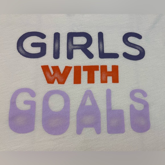 Athleta Girl, 'Girls With Goals' Daily Graphic Tee Cropped Top, Size M (8-10) - Picture 4 of 9
